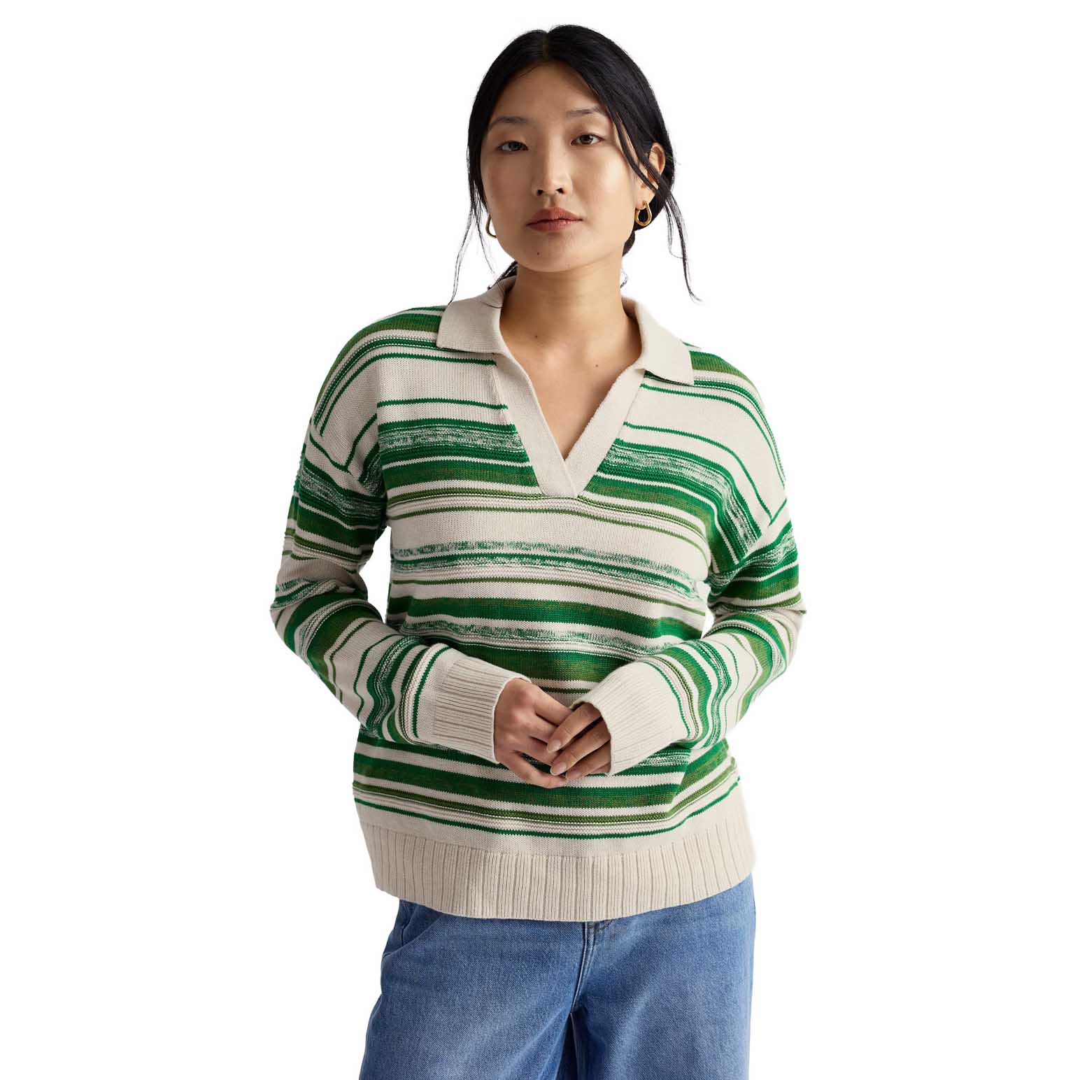 Seasalt Cornwall Bird Flight Jumper - Corula Chalk Bright Green